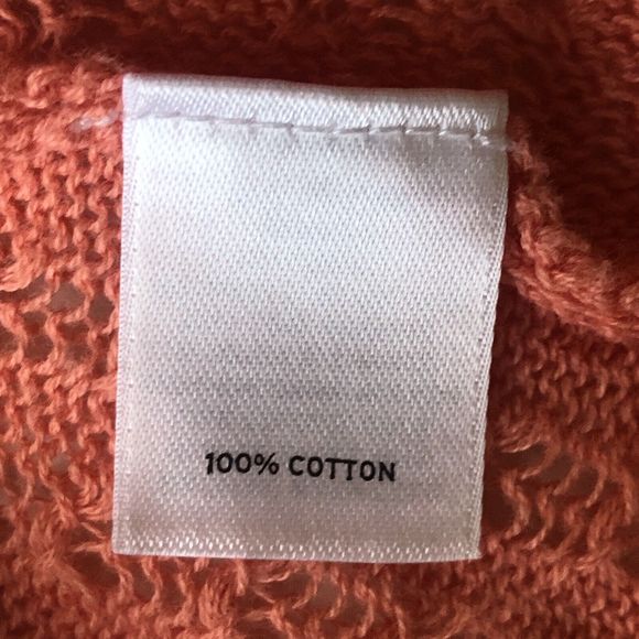 Caslon open front Waterfall Crochet Orange cardigan Small - Picture 5 of 11